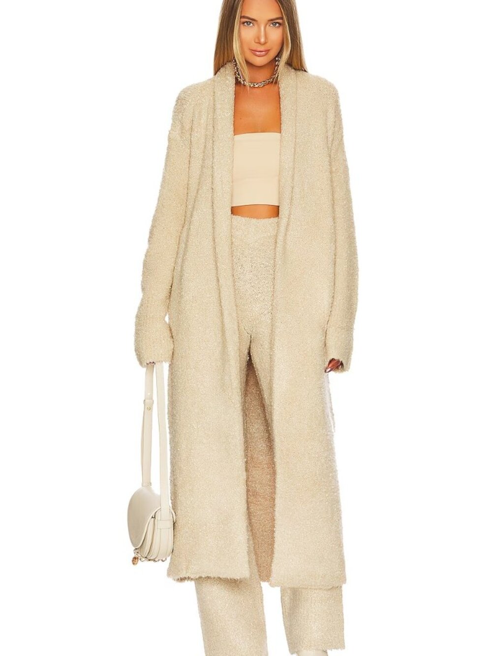 SEROYA Reed Cardigan - Good Condition- Beige - Size Small